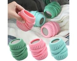 3 stuks Wasmachine Wasbal - anti-klit en gemakkelijk schoon te maken - siliconen wasballen- en reinigingsballen - wasmachine-schrobballen - Herbruikbare Droger Bal-7 * 4,5 cm - geschikt voor wasmachine-onderhoud thuis - lichtblauw + groen + roze
