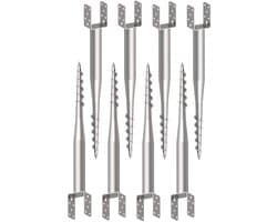Grondanker U-Fix - Paaldrager Bodemhuls - Houtbouw Bevestigen - Thermisch Verzinkt Staal - 670 mm Lengte - Zilver