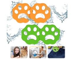 TOVBMUP Huisdierhaarverwijderaar - Haarvanger - Wasmachine pluisverwijderaar - Herbruikbaar - Huisdierhaar wasvanger - Haarvanger wasmachine - Verwijdert huisdierhaar, pluisjes en stof - Vier stuks