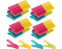 Sterke waslijnharingen met zachte clipveer - 96 stuks antislip wasknijpers, UV-bestendig en vlekvrij voor binnen en buiten gebruik