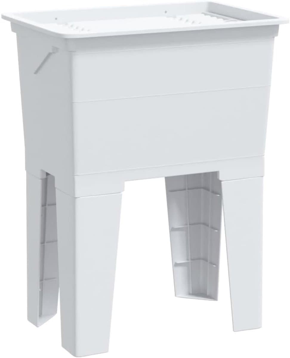 Waskuip Hars - Wastobbe Gebruiksgootsteen - Huishoudelijk Werk - Met Wasplank Zeepbakje - 59x41x75cm - Wit — afbeelding 1