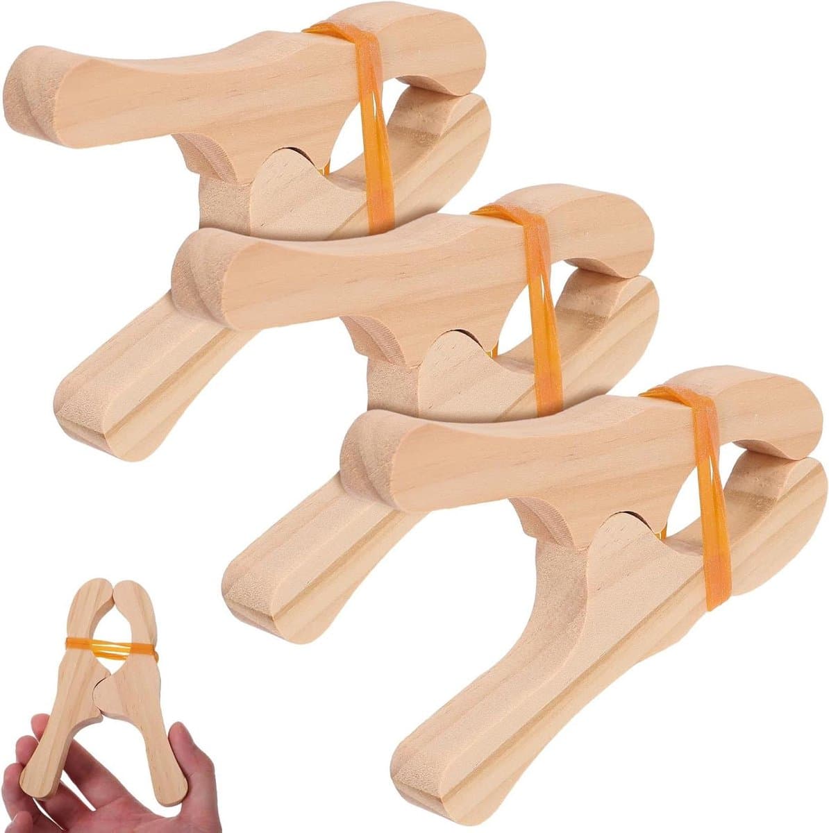 Houten Clips - Knijpers - Fort Bouwen - Gladde Afwerking - 12 x 8.5 cm - Beige — afbeelding 1
