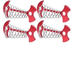 Dailygoods- Grondankers 4-delig - Spiraalvormig - Multifunctionele Tentaccessoires - Geschikt voor Houten Platforms - Aluminiumlegering/Roestvrij Staal - 7.7x3.6cm - Tentpalen