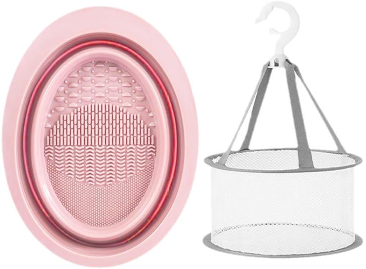 Dailygoods- Make-upborstelreiniger Eenvoudig te gebruiken - Siliconen Reinigingskom - Hangend Droognet - Snel drogend - Milieuvriendelijk Materiaal - Voor Make-up Spons/Puff - Borstelreiniger — afbeelding 1