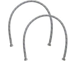 Dailygoods- Aansluitslang Set van 2 - Flexibele Waterslang 800 mm - 3/8" Vrouwelijk - Sanitaire Elementen - Gevlochten Staallaag - Maximale Druk 1 MPa