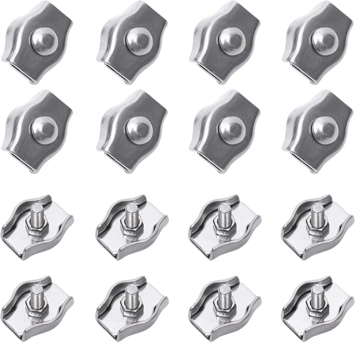 Dailygoods- Kabelklemmen Roestvrij Staal 304 - Zelfklevende Bevestigingsklemmen - Rigging Bevestigingselementen - Voor Waslijn/Banners - Duurzaam/Robuust - 8 x 15 mm - Bevestigingsklem — afbeelding 1