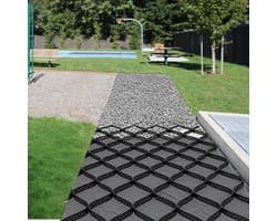 Grondroostersysteem - Stabilisatierooster - Oprit Aanleggen - Hoge Belasting - 2 Inch Hoog - Zwart