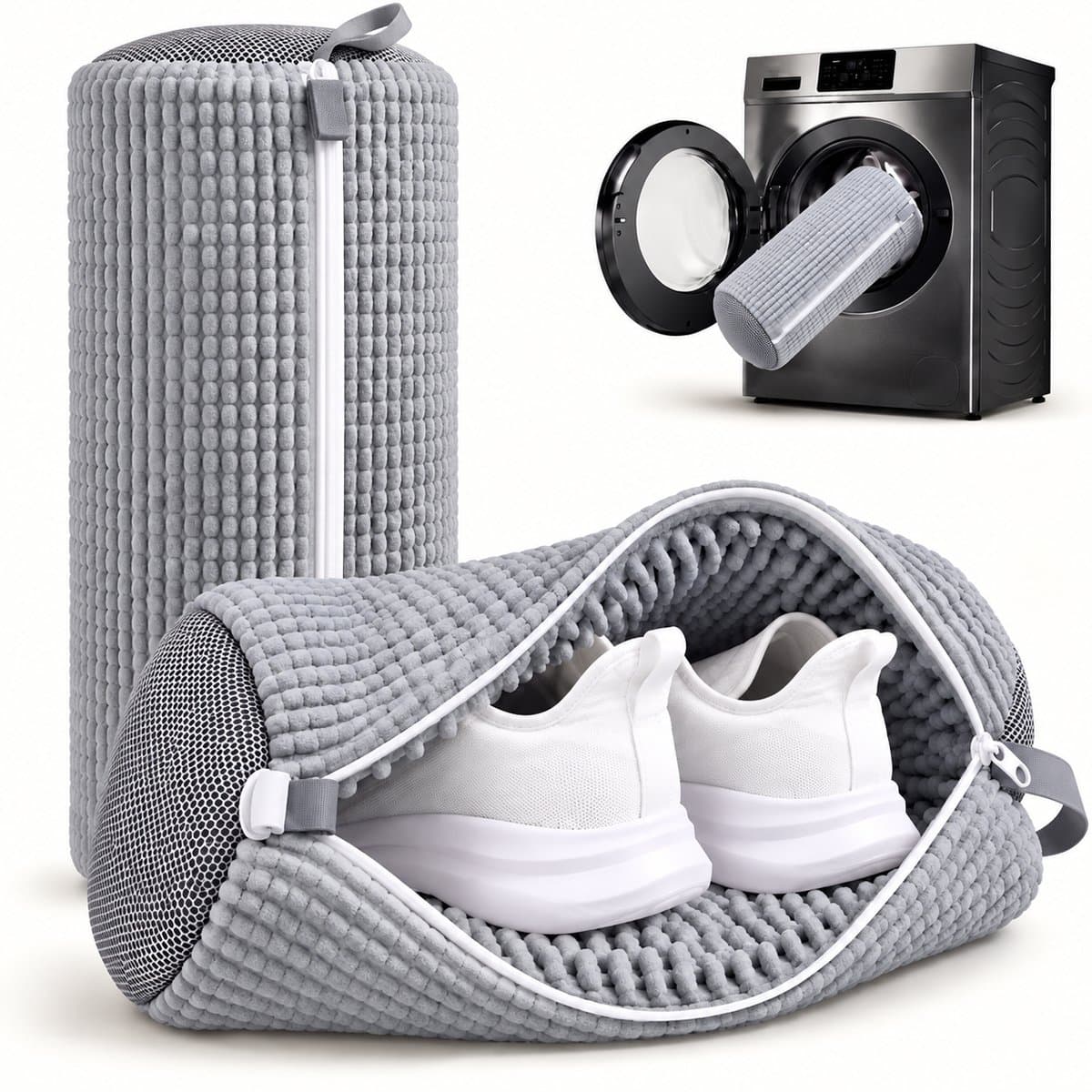 BOTC Waszak schoenen - 2 stuks - Herbruikbaar - Wasmachine&Droger - voor Sneakers en Tennisschoenen - Grijs — afbeelding 1