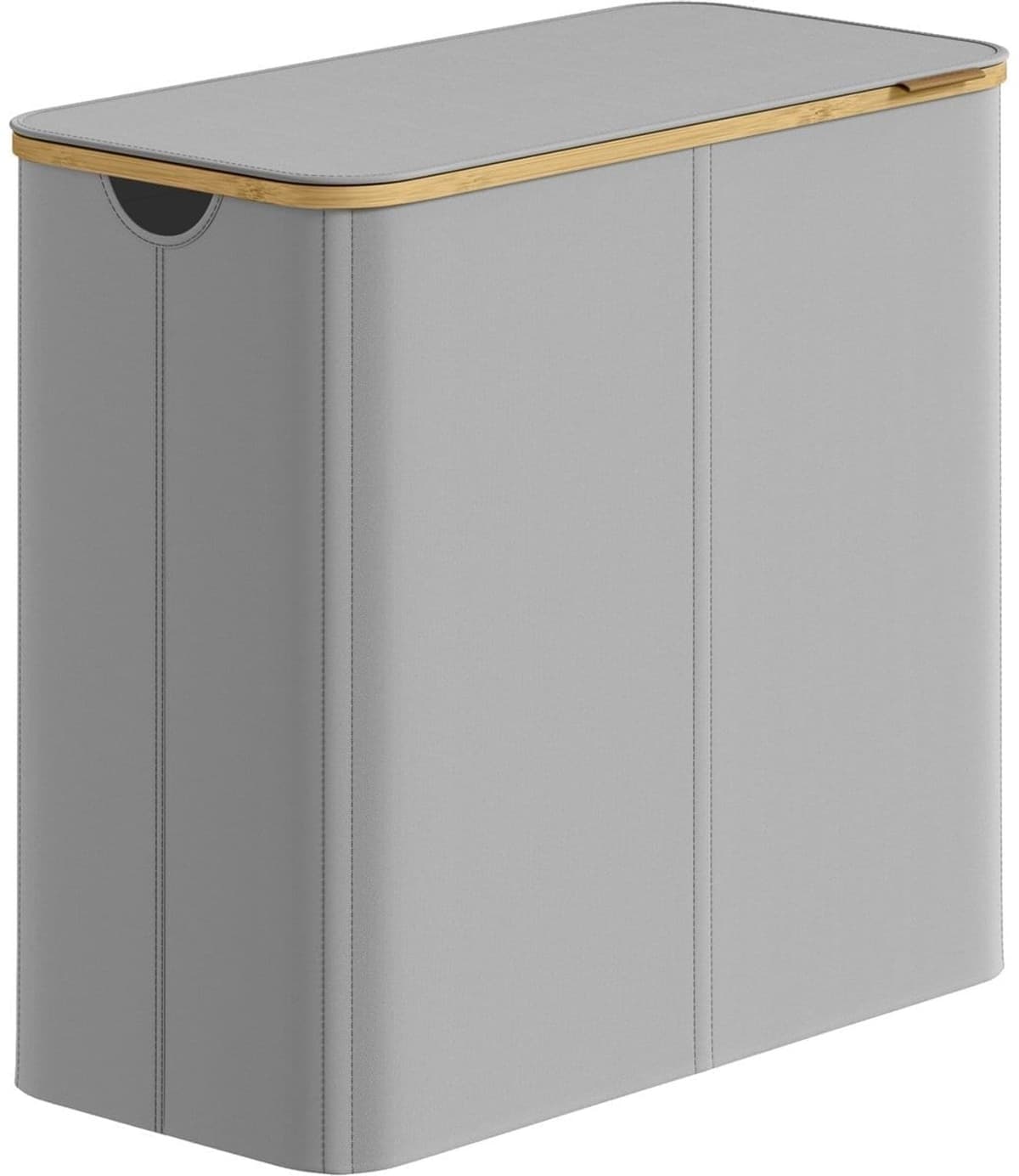 Klarven® Wasmand met Deksel - Opvouwbare Wasmand - Wasmand met 4 Vakken - Laundry Basket - Afneembare Zakken, Draagbare Handvatten - Grijs - 38,5x70,5x78 cm — afbeelding 1