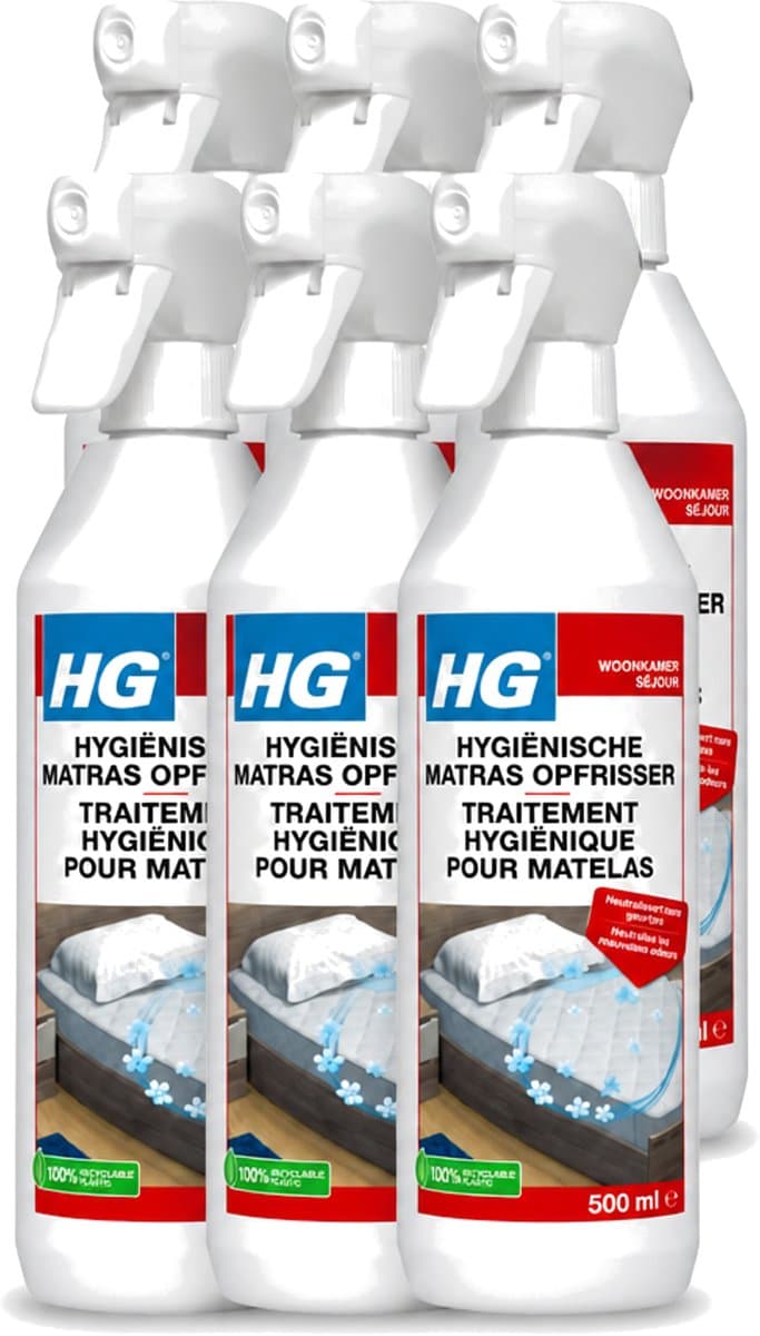 6 x HG - Hygiënische Matras Opfrisser - Werkt Na 30 Minuten - Neutraliseert Nare Geurtjes - 500 ml - Voordeelverpakking - 6 stuks — afbeelding 1
