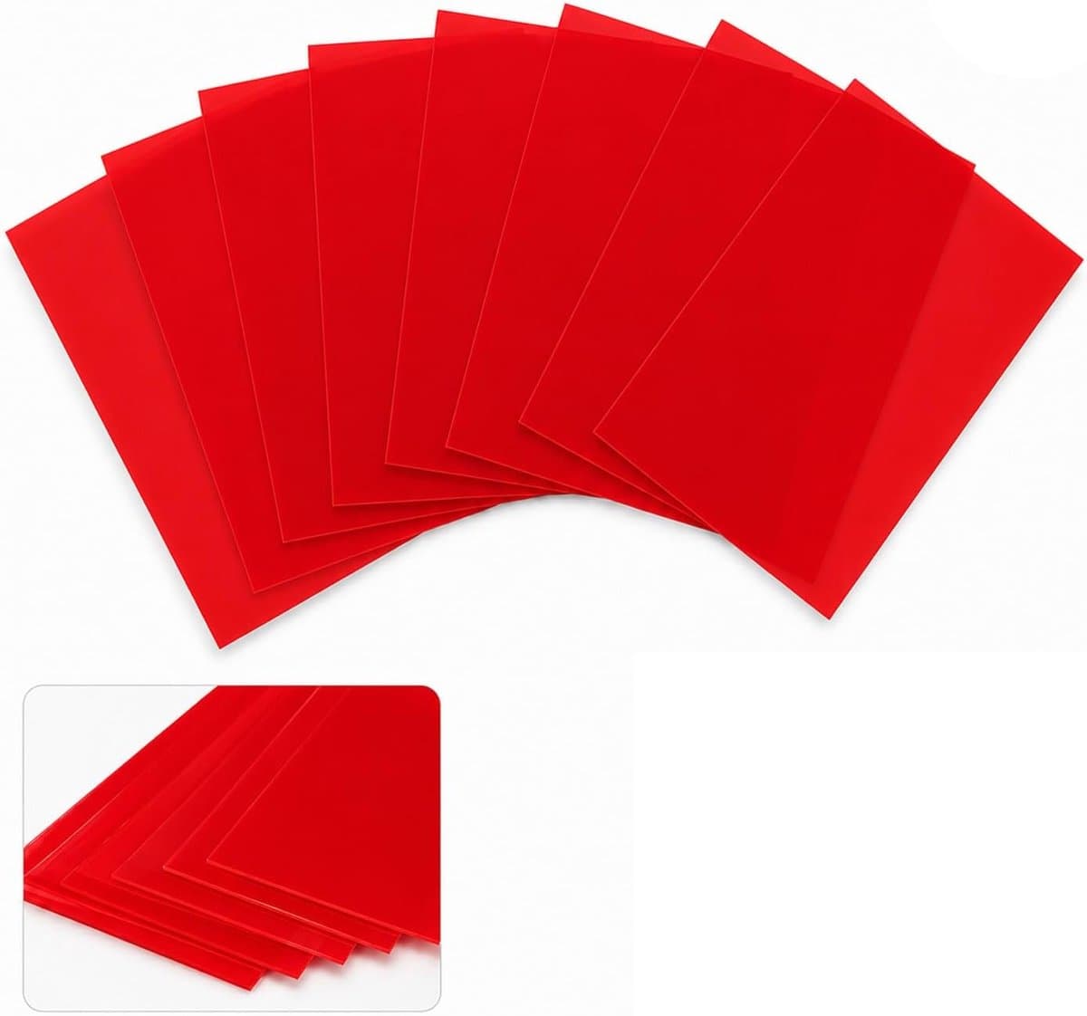 8 Stuks Hittebestendige Folie, Gel Lichtfilter Rood, Transparante Kleurfolie voor Kleurcorrectie, Fotostudio, Fotolamp, LED-Lamp, Projector, Studioflitser en Koplamp — afbeelding 1