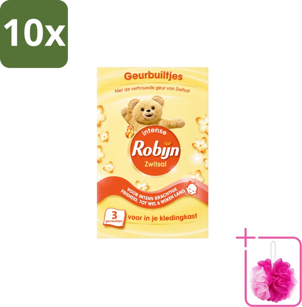 10 x Robijn - Zwitsal - Geurbuiltjes - Zachte Babygeur - Hypoallergeen - 3 Geurbuiltjes - Bulkverpakking - Zwitsal geur - Douchemop - Geurbuiltjes — afbeelding 1