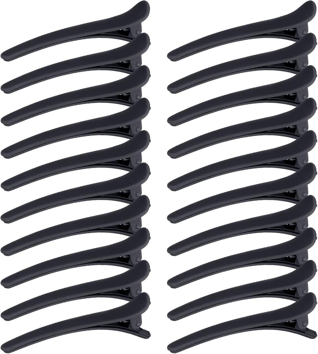 20x Zwarte Kappers Haarclips Alligator - Assortiment Kunststof Verdeelklemmen voor Styling en Knippen — afbeelding 1