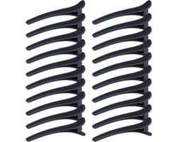 20x Zwarte Kappers Haarclips Alligator - Assortiment Kunststof Verdeelklemmen voor Styling en Knippen