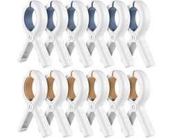 12-pack strandlakenklemmen, lakenklemmen, bankklemmen, stevige plastic wasknijpers, winddichte wasklemmen, kledinghangers en -rekken