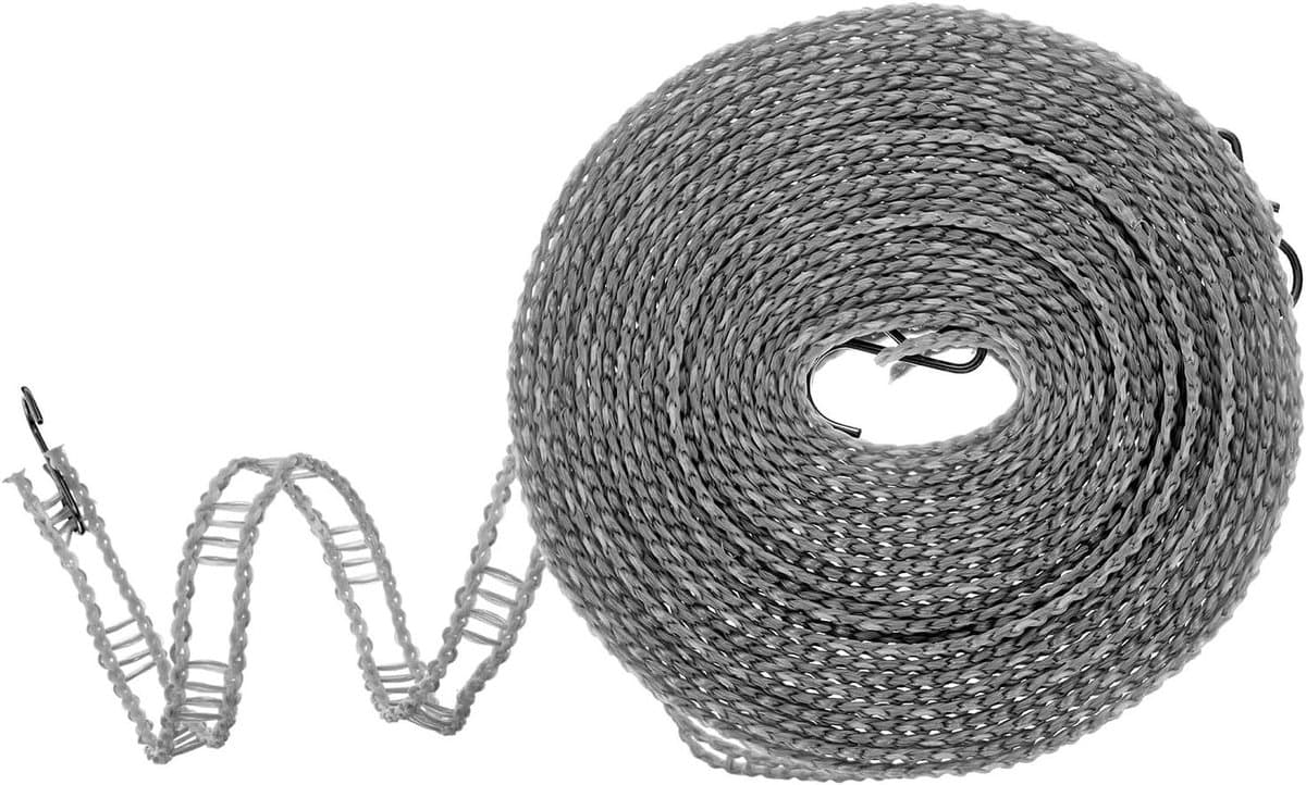Ronte - Sleutelkoord voor op reis, 8 meter, winddicht en antislip, draagbaar wasrek, grijs, camping, wasgoed, buiten. — afbeelding 1