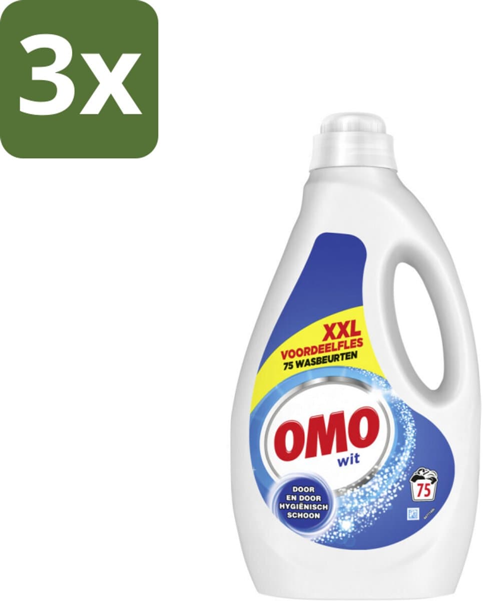 OMO – Vloeibaar Wasmiddel – Wit XXL – 75 Wasbeurten - Bulkverpakking - 3 stuks — afbeelding 1
