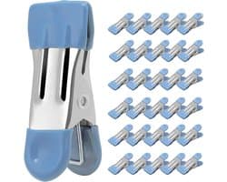 Kledingspelden - Wasknijpers Metalen - Was Drogen - Rubberen Coating - 30 Stuks - Blauw