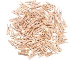 100 stuks Mini Houten Wasknijpers 2,5 cm voor Decoratie, Knutselen en Foto's