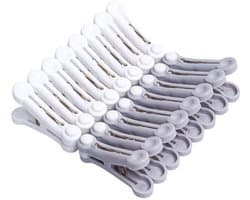 16 stuks wasknijpers, plastic wasknijpers, antislip wasknijpers met sterke klemkracht, multifunctionele kleine wasknijpers voor het vastklemmen van kleding, lakens, sokken en handdoeken (wit + grijs)