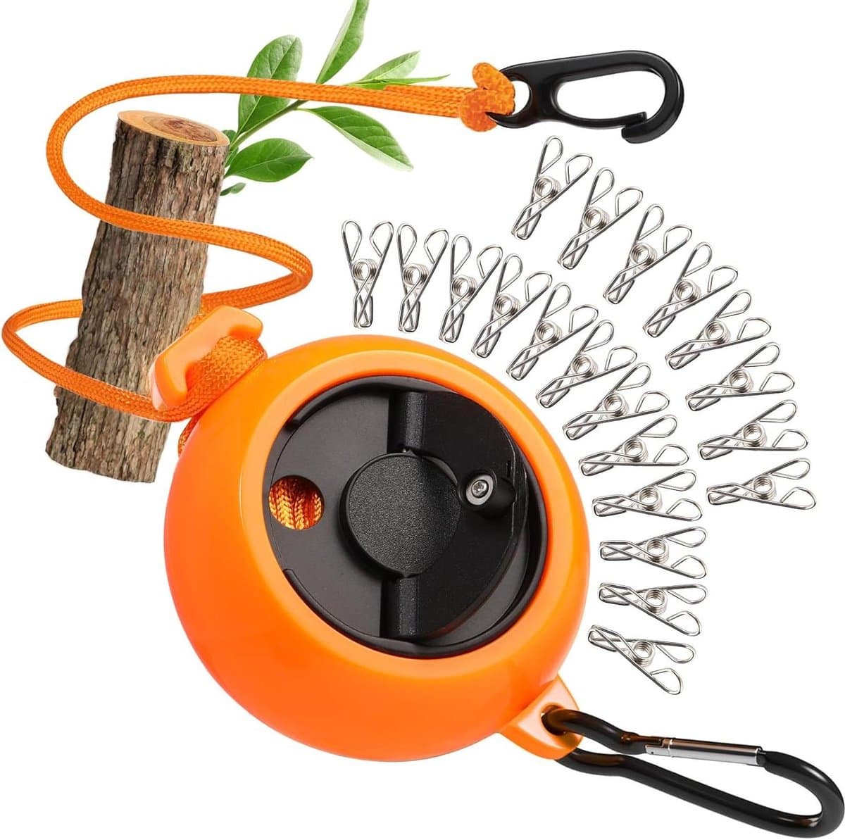 Extendable Clothes Line for Camping (10 m with Hand Crank) - Portable Cord Compact Accessory for Camping Travel and Garden — afbeelding 1