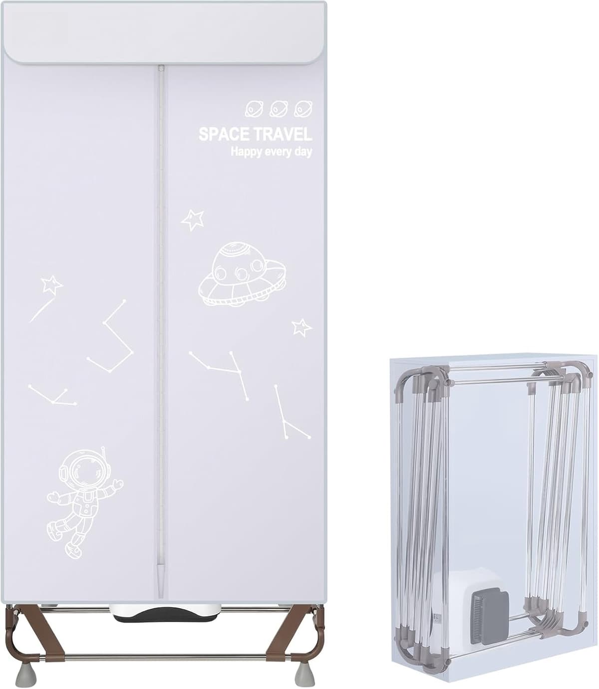 QEVA Elektrisch Droogrek - Droogrek Elektrisch - Verwarmde Droogrek - Grijs - 80cm x 47cm x 170cm — afbeelding 1
