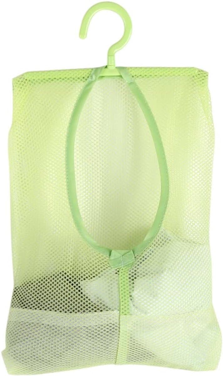 Wasknijperzak met Hanger, Multifunctionele Hangende Netzakhanger Sokken Ondergoedopslag voor Badkamer Kledingkast Wasserij Waslijn Buiten, 11,8 x 10,2in(Groente) — afbeelding 1