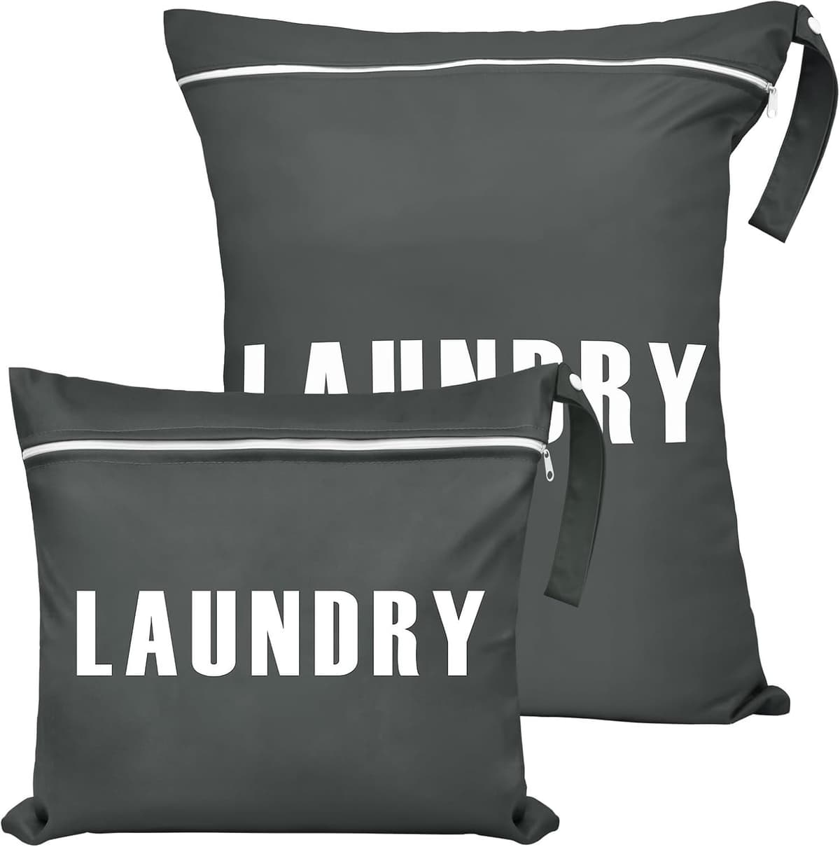 Reiswaszakken Set van 2 (Groot 55 x 45 cm en Klein 40 x 31 cm), Waterdichte Waszak met Dubbele Rits en Handvat, Ideaal voor Camping en Vakantie, Grijs — afbeelding 1