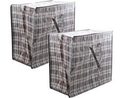 Cosy & Trendy XXL Opbergtas - 1x - 82 liter - shopper - mega/ jumbo formaat - rood geruit - 55 x 30 cm - dekens en kussens tas