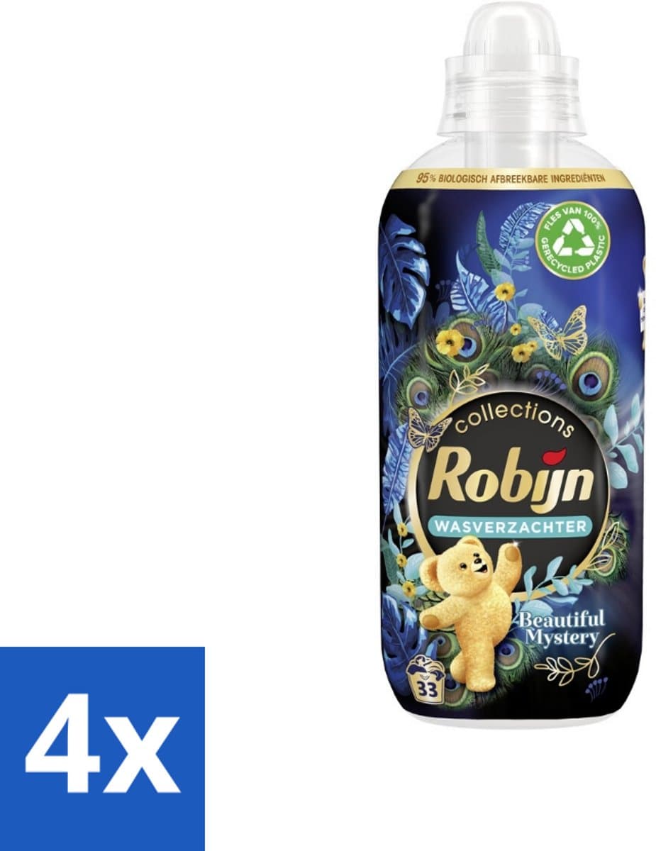 4 x Robijn - Beautiful Mystery - Wasverzachter - 33 Wasbeurten - Wasverzachter - Wasmiddel - Geur - Fris - Zachtheid — afbeelding 1