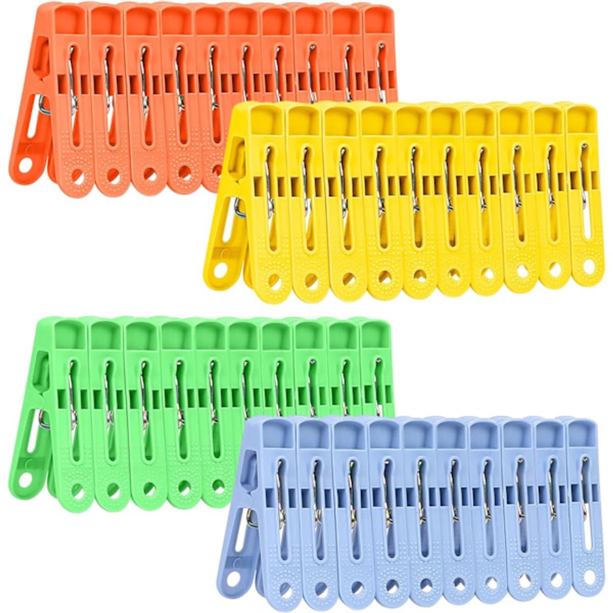 Wasknijpers - Verpakking van 40 stuks - Clips - Stevige wasknijpers - Gekleurde clips - Stevige wasknijpers met clip — afbeelding 1