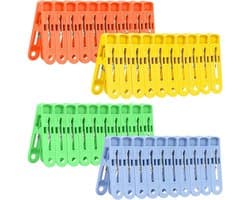 Wasknijpers - Verpakking van 40 stuks - Clips - Stevige wasknijpers - Gekleurde clips - Stevige wasknijpers met clip