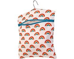 Hang On The Line Wasknijperzak - Voor 50 Wasknijpers, 33 x 30 cm, Turquoise/Rood/Wit — afbeelding 1