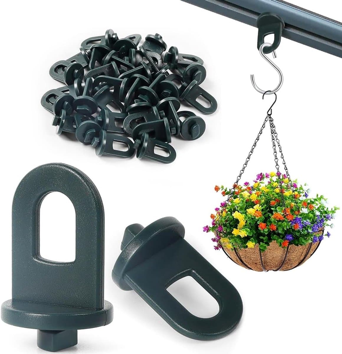 Pack of 30 Greenhouse Clips - Plant Holders - Hanging Arrangements - Climbing Aid Clips - Plastic Greenhouse Accessories - Perfect for Your Greenhouse and Paradise — afbeelding 1