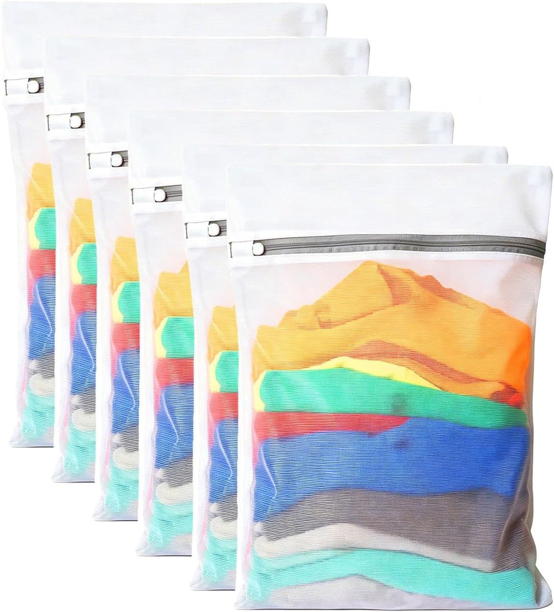 Waszakjes 6 stuks - 40 x 30 cm - mesh stof - voor delicate kledingverzorging - ShopVlot — afbeelding 1