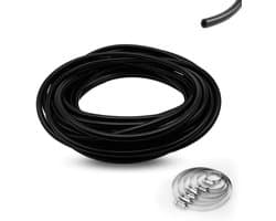 Dailygoods- Vacuümslang 6 meter - Hoge Temperatuur - Onderdrukslang - Siliconen Slang - Klemmen Ø 6-12 mm - ID 5mm, OD 10mm - Siliconenslang