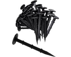 SnelShoppen - 50 Stuks Earth Nails voor Onkruid, 11 cm Lange Grondankers, Zwarte Grondsteken van Onbreekbaar Plastic, Voor Veiligheidsnet, Molly Gaas,