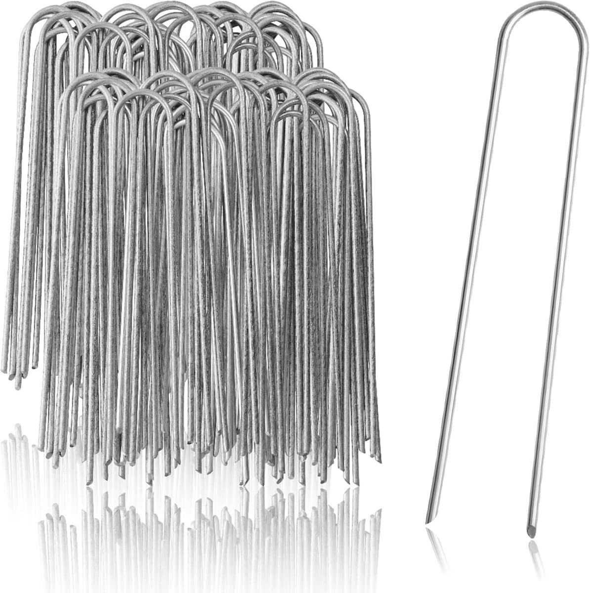 SnelShoppen - 100 Ground Anchors van Gecoat Staal - Robuuste Grondpinnen voor het Bevestigen van Onkruiddoek en Folies - Tuin en Camping - Rond 200x25 — afbeelding 1