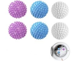 SnelShoppen - Set van 6 Herbruikbare Droogballen, Wasballen voor Wasmachine, Tumble Dryer, Milieuvriendelijk en Duurzaam, Drooghulp voor Efficiënt Dro