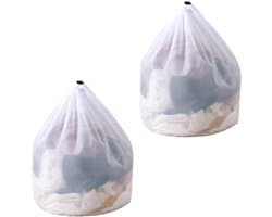 Set van 2 Wasnetten 40 x 30 cm voor de Wasmachine, Fijnmazige Netten met Trekkoord, Herbruikbaar voor Ondergoed, Sokken en Babykleding, Bescherming tijdens de Was