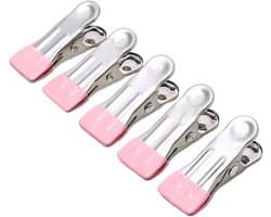 Wasknijpers RVS - Kledinghangers Clips - Was Drogen - Corrosiebestendig - 50 Stuks - Roze