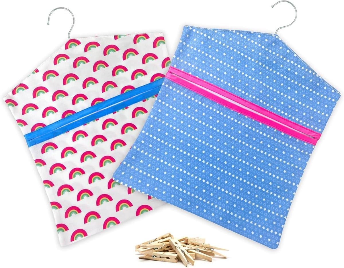 Wasknijperzakken - Knijpermand Opberger - Wasknijpers Opbergen - Duurzaam Canvas Materiaal - 30 x 33 cm - Meerkleurig — afbeelding 1