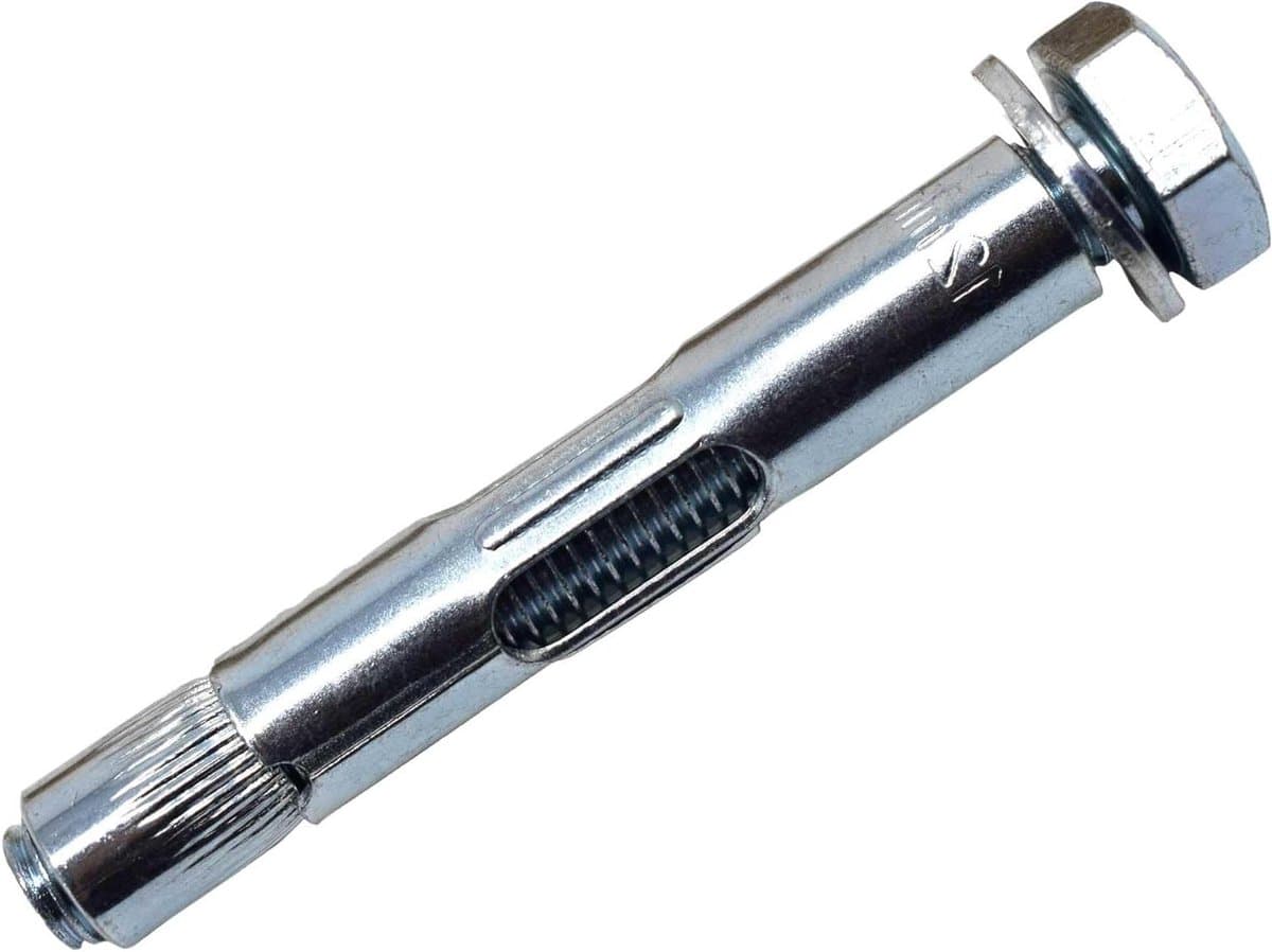 Losse Bout Mouw Ankers - Mouwankers Zeskant - Metselwerk Bevestigen - Verzinkt Gelegeerd Staal - M12 x 80mm - Zilver — afbeelding 1