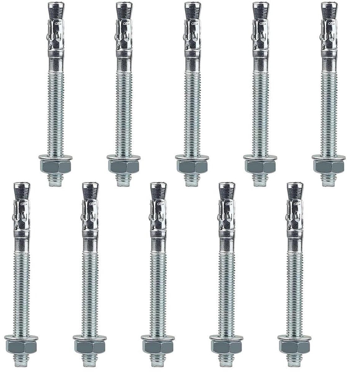 Ankerbouten - Keilbouten pluggen - Zware Lasten Bevestigen - Koolstofstaal - M10 x 90 mm - Verzinkt — afbeelding 1