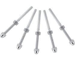 SnelShoppen - 10-delige kabelrail systeem met draadbout bevestiging voor 1/8 inch kabel - RVS kabelspanner voor balkon, tuin en terras