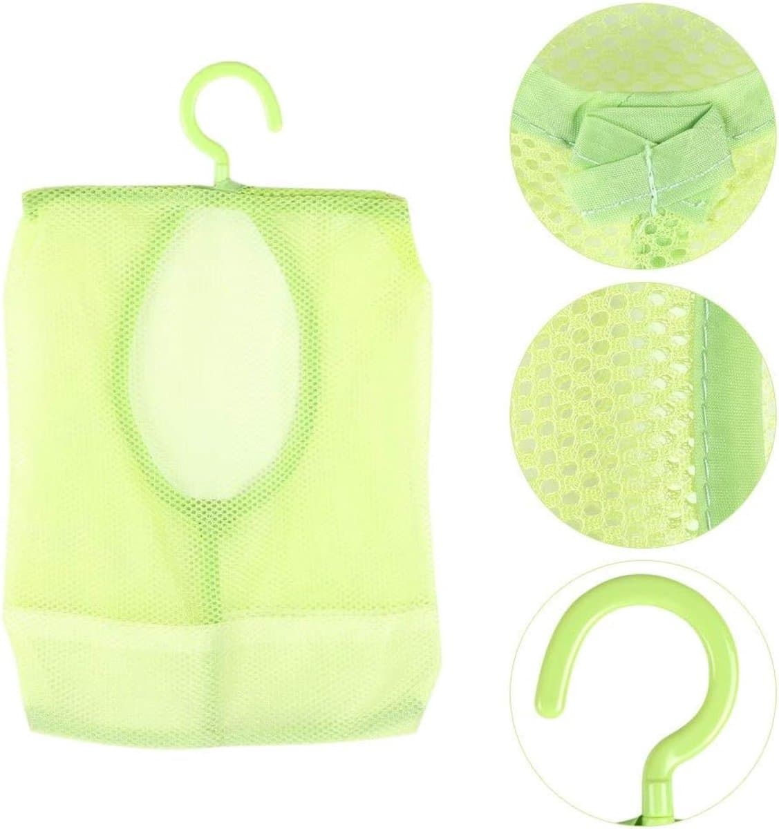 Wasknijperzak met Hanger, Multifunctionele Hangende Netzakhanger Sokken Ondergoedopslag voor Badkamer Kledingkast Wasserij Waslijn Buiten(Groen) — afbeelding 1