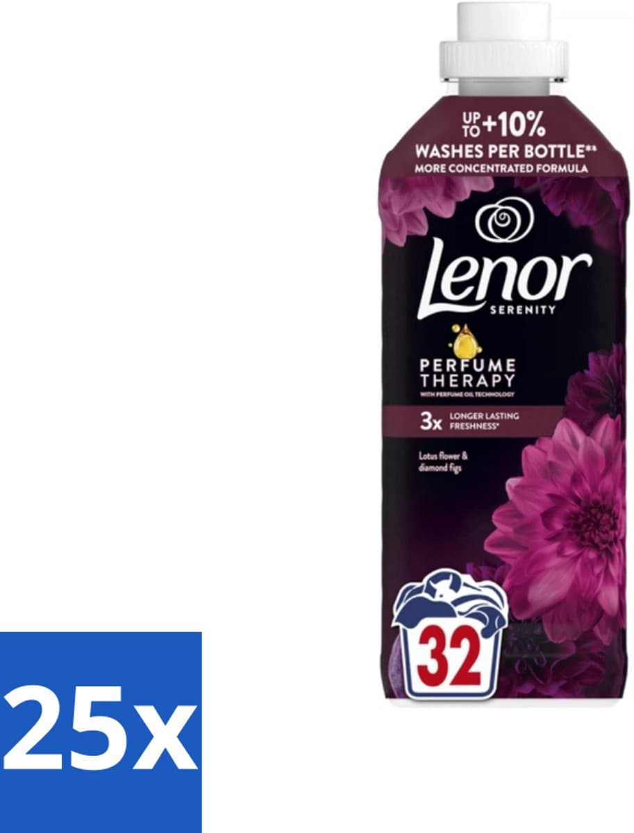 25 x Lenor – Wasverzachter – Lotus Flower & Diamond Figs – 32 Wasbeurten – 675 ml - Wasverzachter - Wasmachine - Geur - Wasbeurt - Kleding Verzachten — afbeelding 1