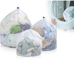 SnelShoppen - 3 Stuks Wasnetten Set voor Wasmachine - Coarse Mesh waszakken, Herbruikbaar, 30x40, 40x50, 50x60 cm, Perfect voor Kleding, Delicate Was,