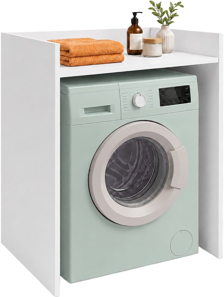 Wasmachinekast - wit - 66x97x61 cm - met opbergruimte — afbeelding 1
