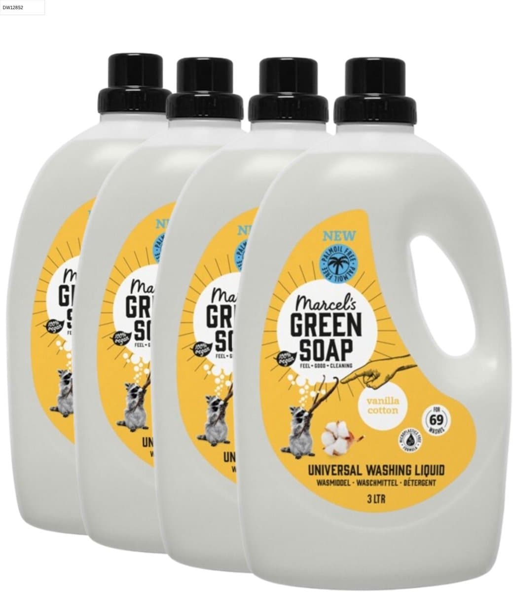 Marcel's Green Soap Wasmiddel - Vanille & Katoen - 4 x 69 wasbeurten — afbeelding 1